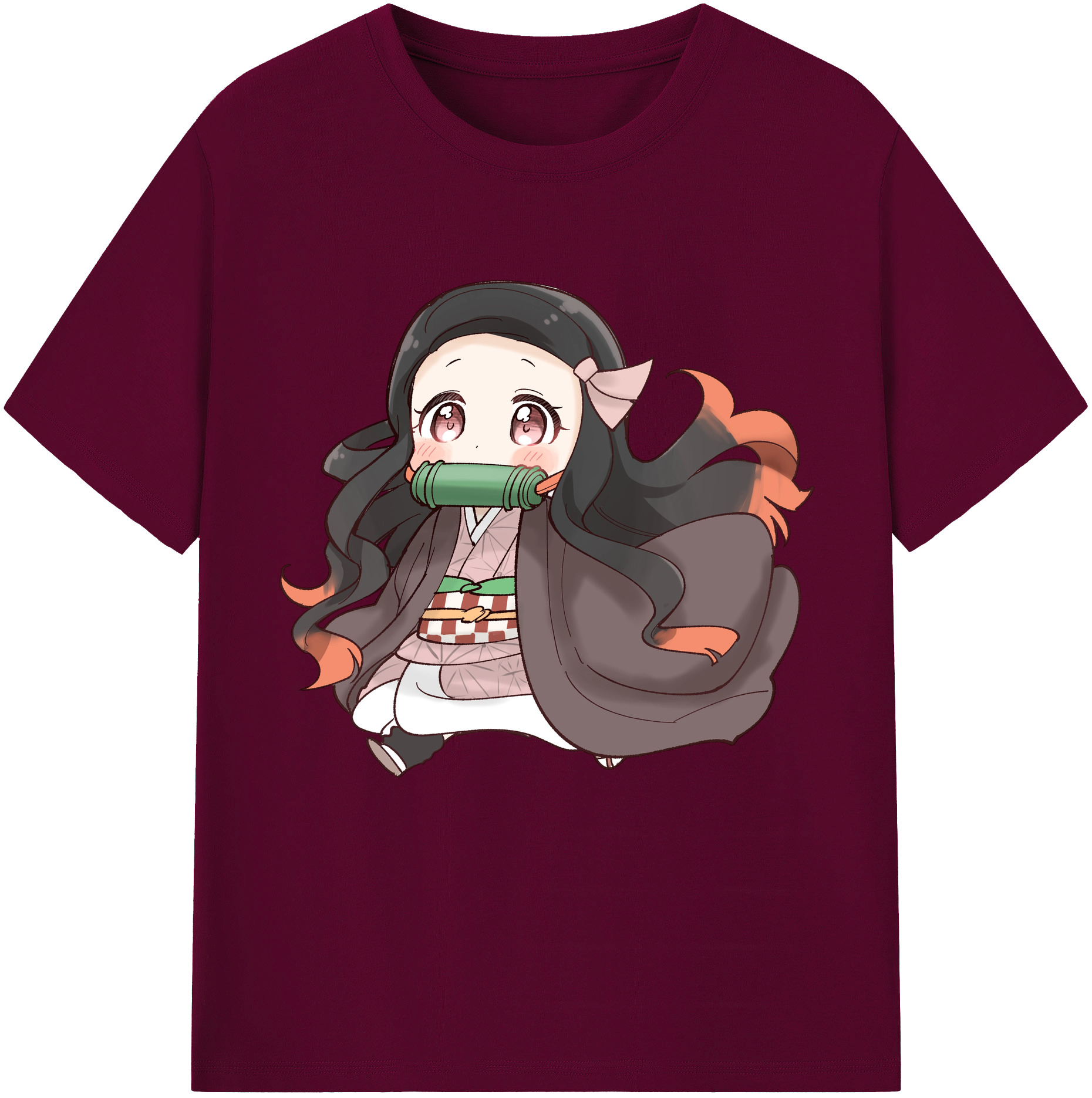 （画像用） 鬼滅の刃（きめつのやいば）竈門 禰󠄀豆子／かまど ねずこ Kamado Nezuko レディースカジュアルプリントTシャツ（綿100％）
